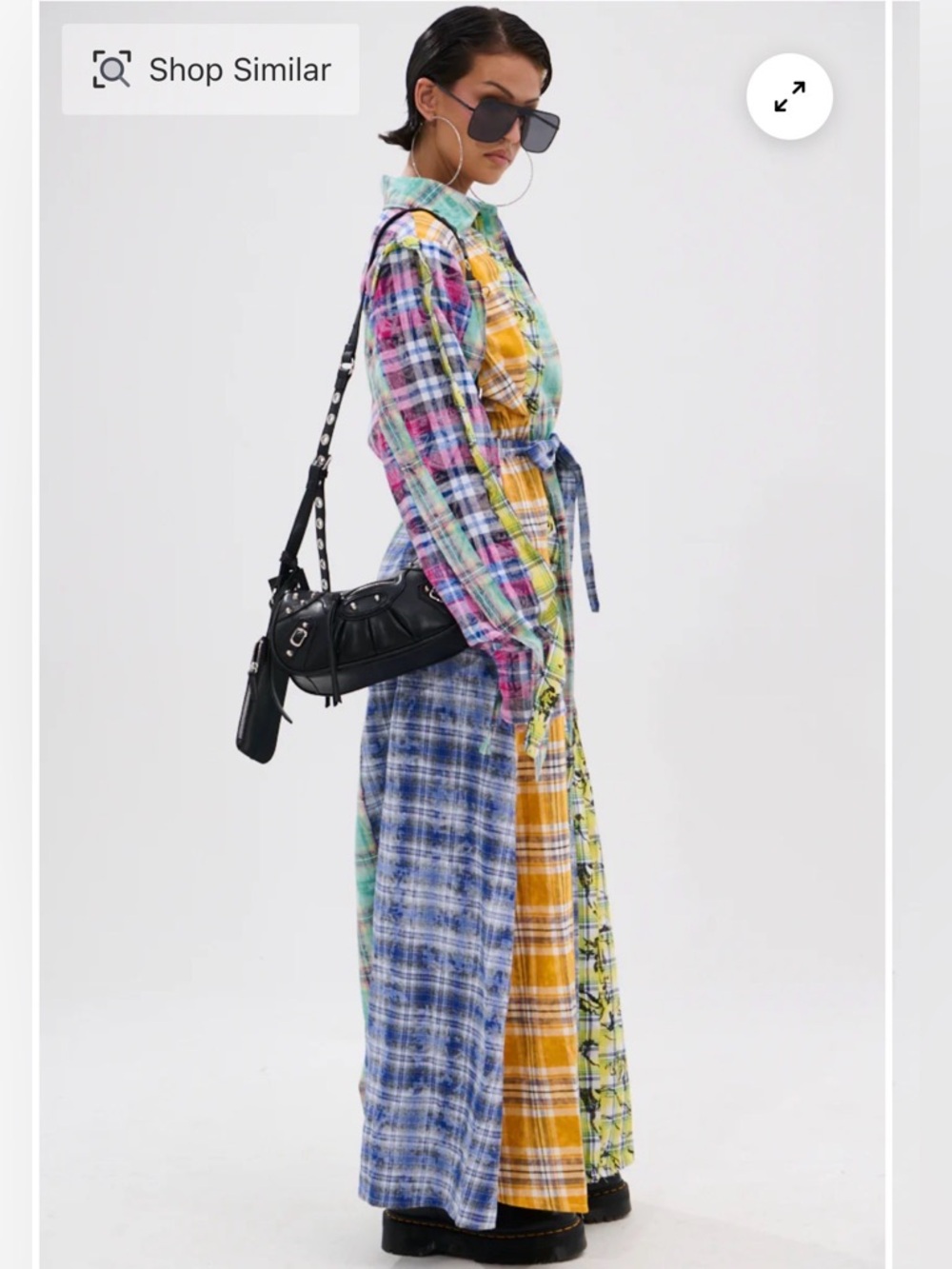 AKIRA Star Of The Show Plaid Maxi Dress SIZE: S/M - Picture 3 of 12